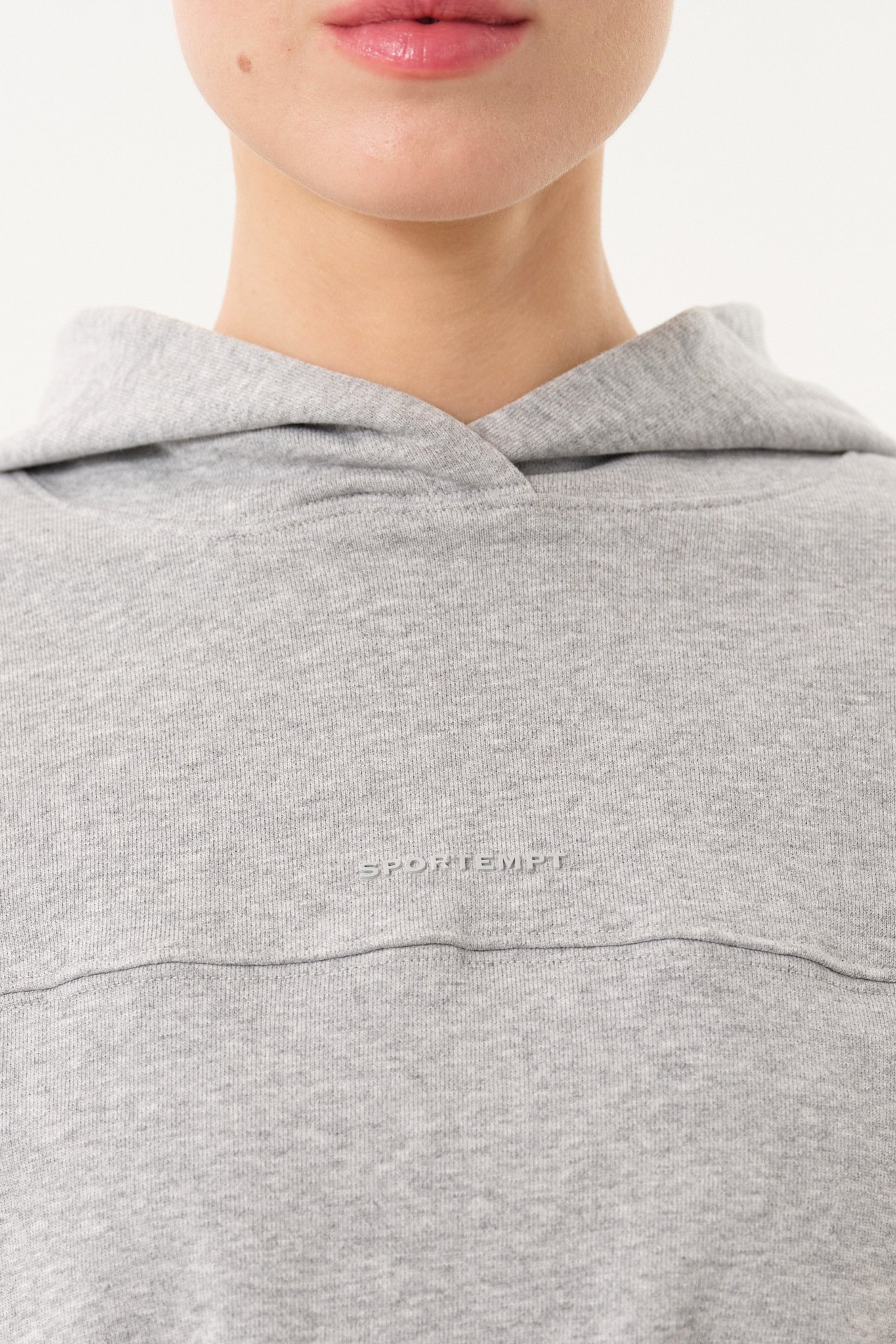 Crop Kadın Hoodie - Gri
