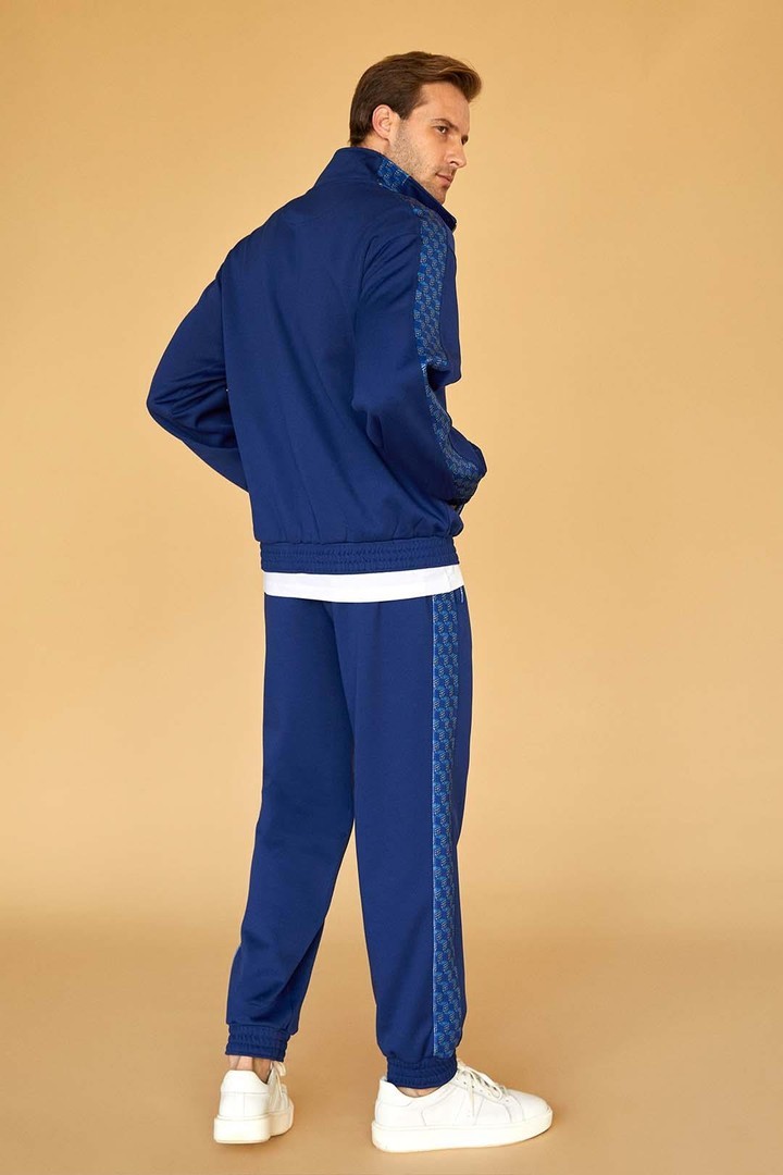 Iconic Monogram Detailed Modern Fit Sweatpants - Navy Blue