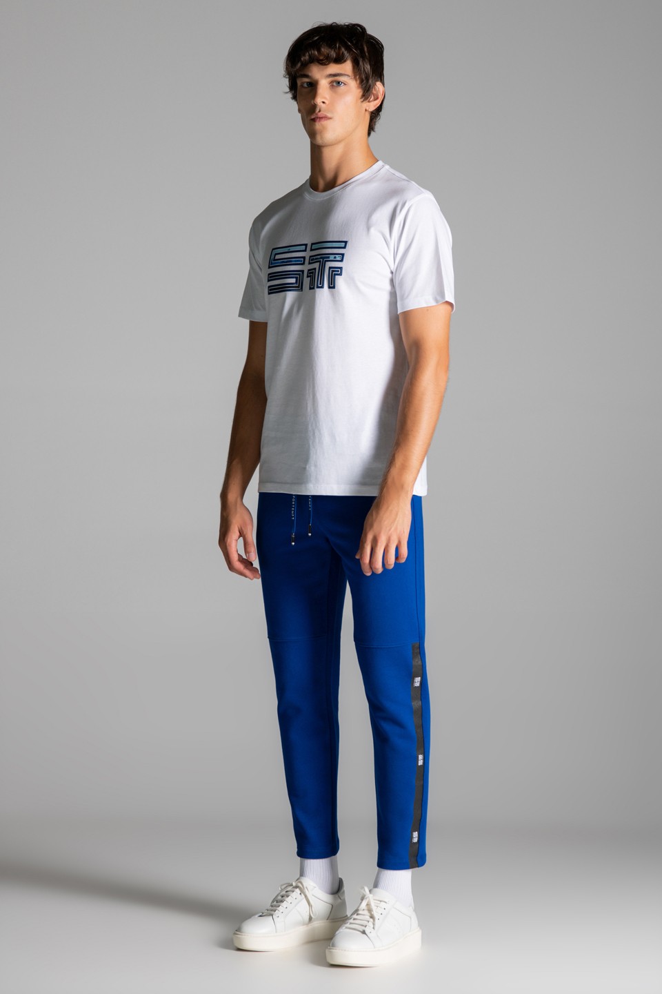 ST Monogram Jel Baskı Detaylı T-Shirt - White