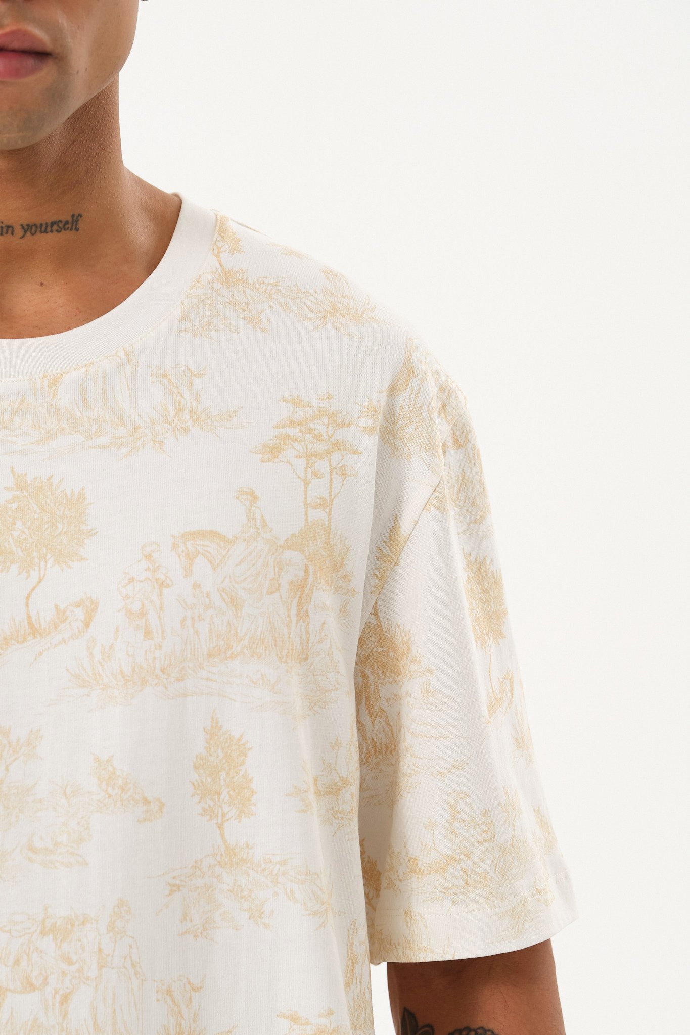Grafik Baskılı Erkek Oversize T-Shirt