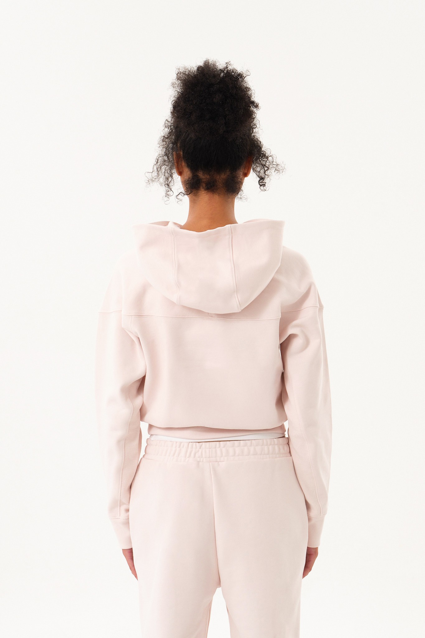 Crop Kadın Hoodie - Toz Pembe