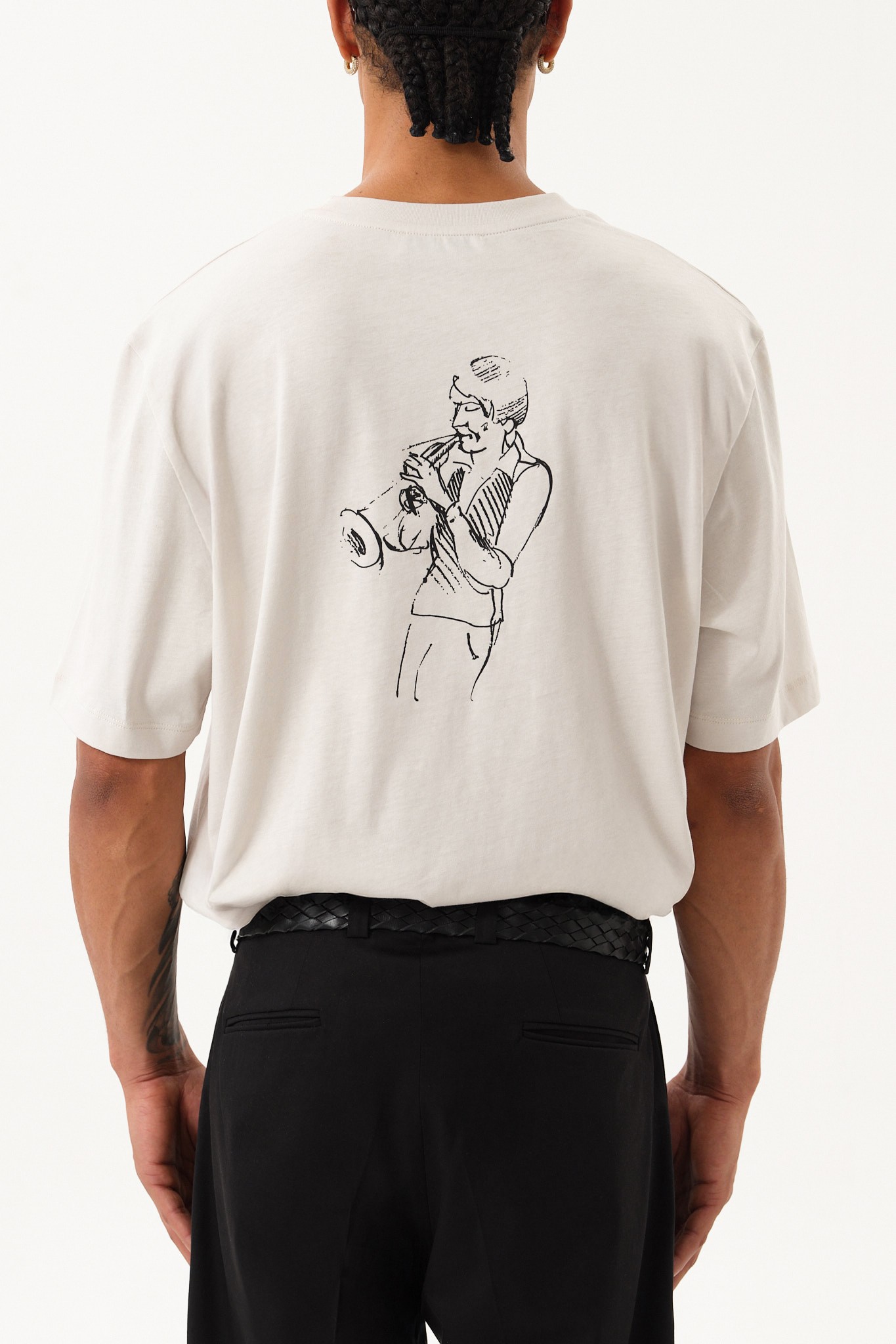 Grafik Baskılı Erkek Oversize T-Shirt
