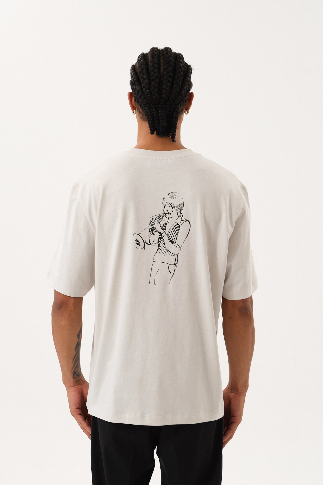 Grafik Baskılı Erkek Oversize T-Shirt