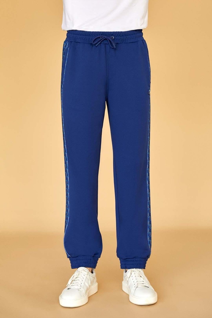 Iconic Monogram Detailed Modern Fit Sweatpants - Navy Blue