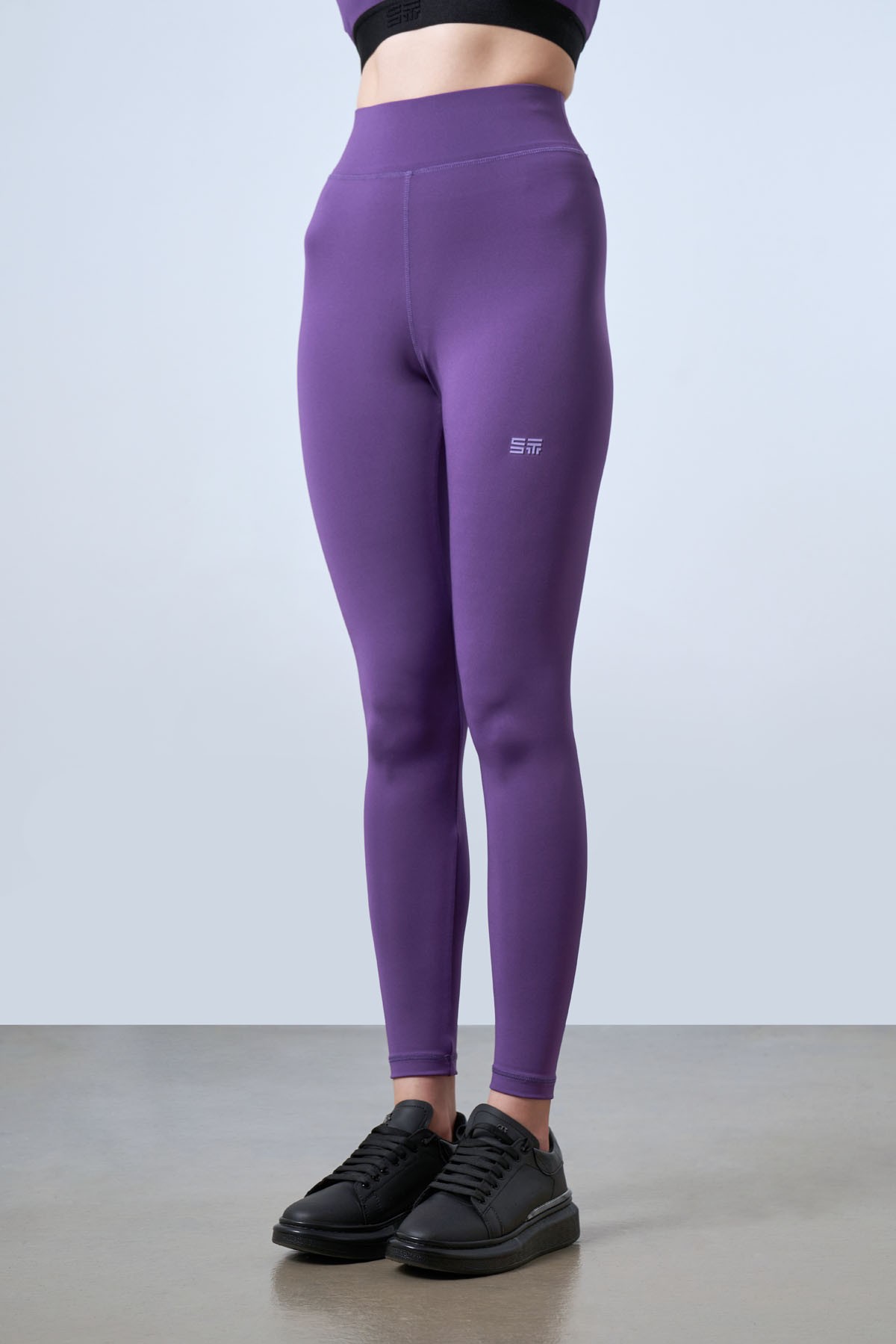 Women's Printed Detail Sports Leggings - Mor