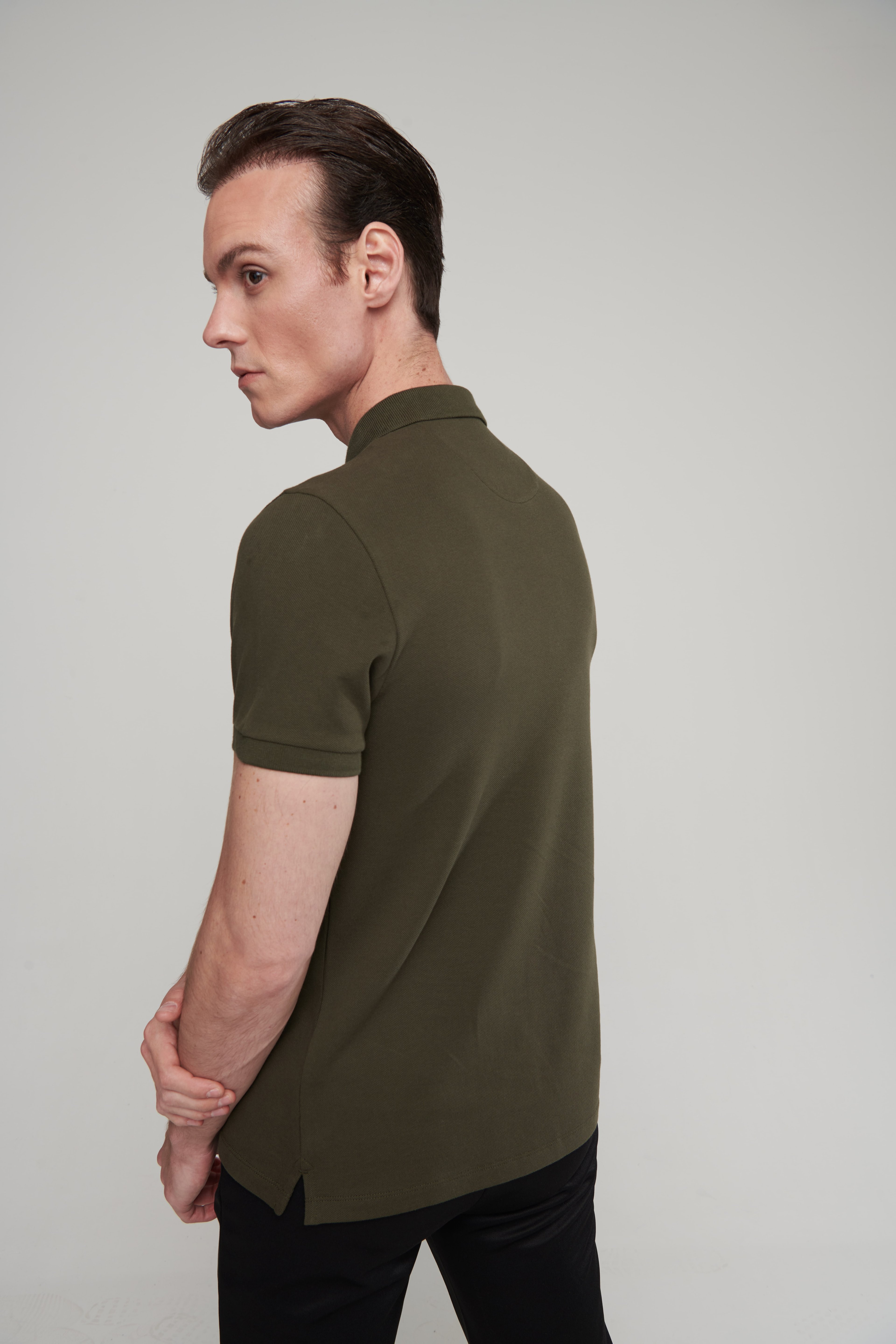 Monogram Baskı Detaylı Polo T-Shirt - Khaki