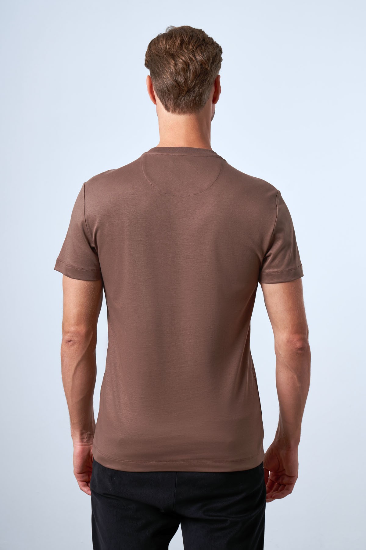 Men's Slim Fit Crew Neck T-Shirt - Brown