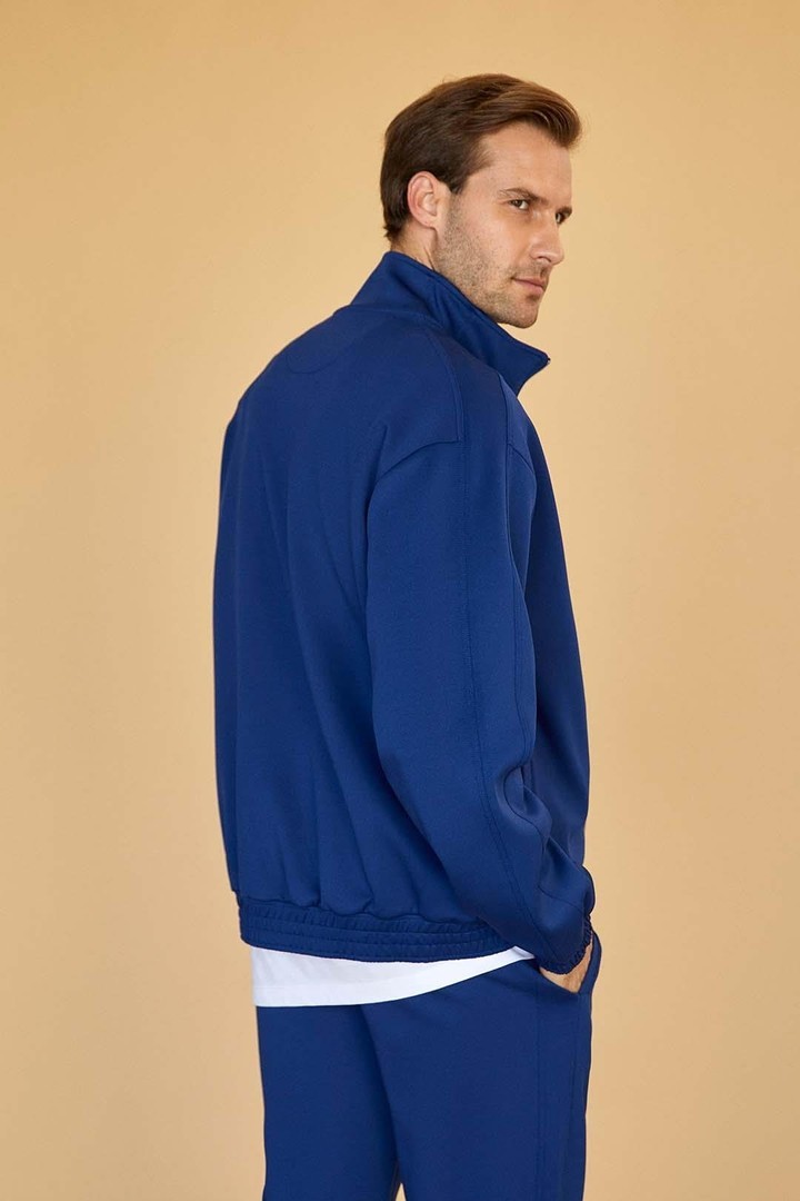 İkonik Arma Detaylı Modern Fit Eşofman Üstü - Lacivert