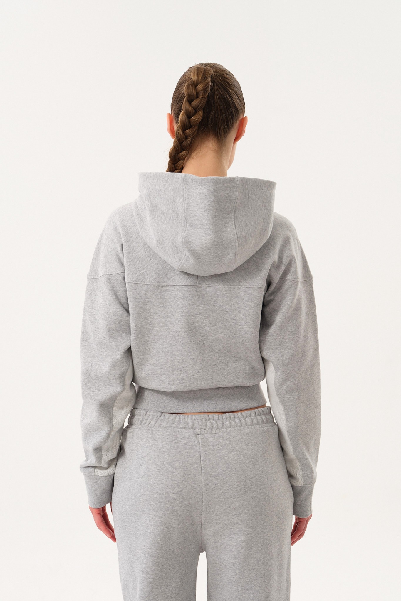 Crop Kadın Hoodie - Gri