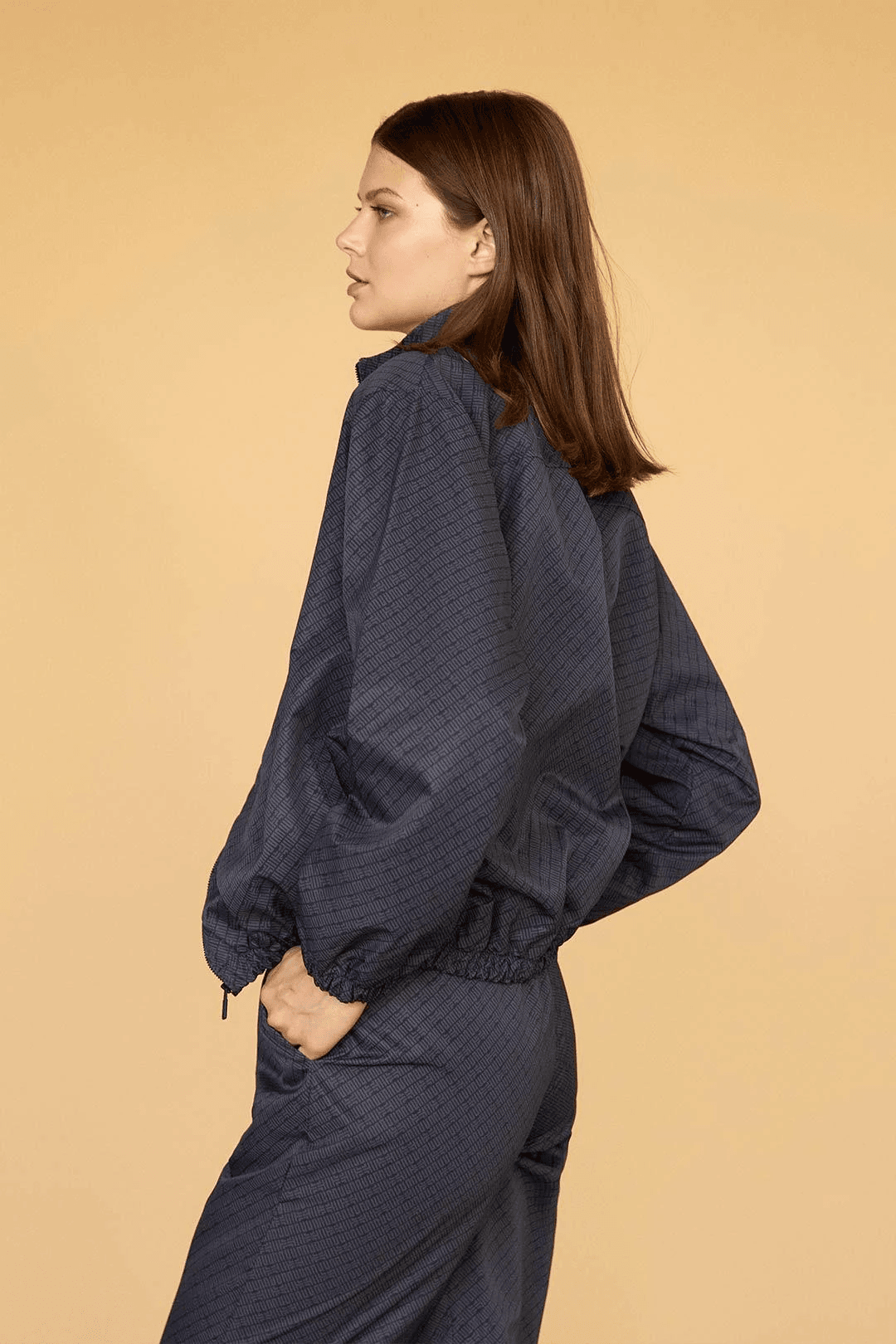 ST Tasarım Detaylı Paraşüt Kumaş Modern Fit Spor Ceket - Siyah