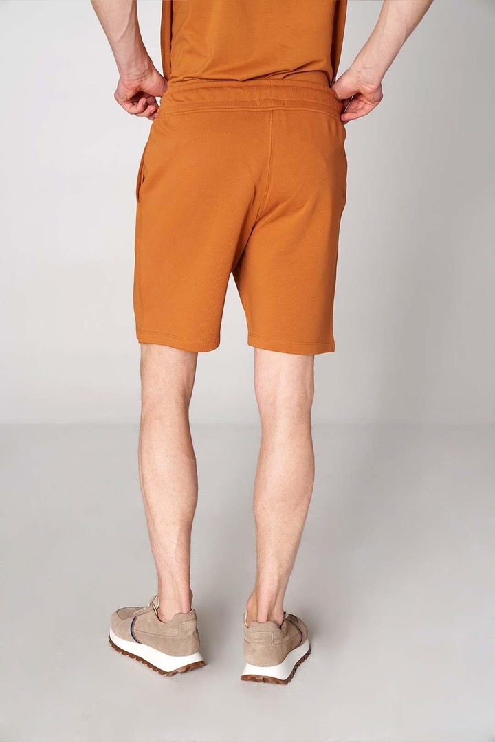 Yan Sportempt Nakış Detaylı Relaxed Fit Şort - Hardal