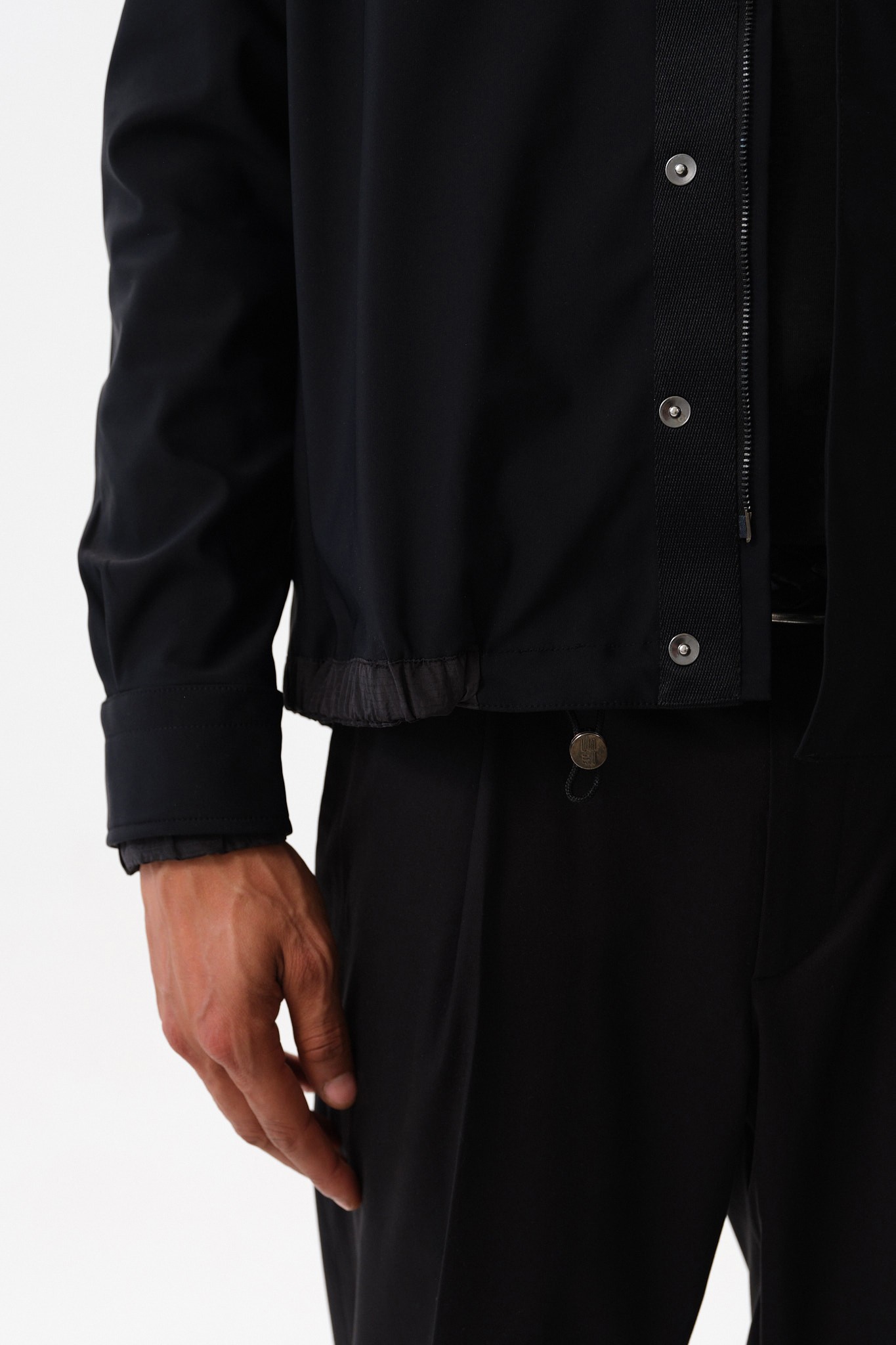 Modern Fit Jacket with Printed Pocket Detail - Black