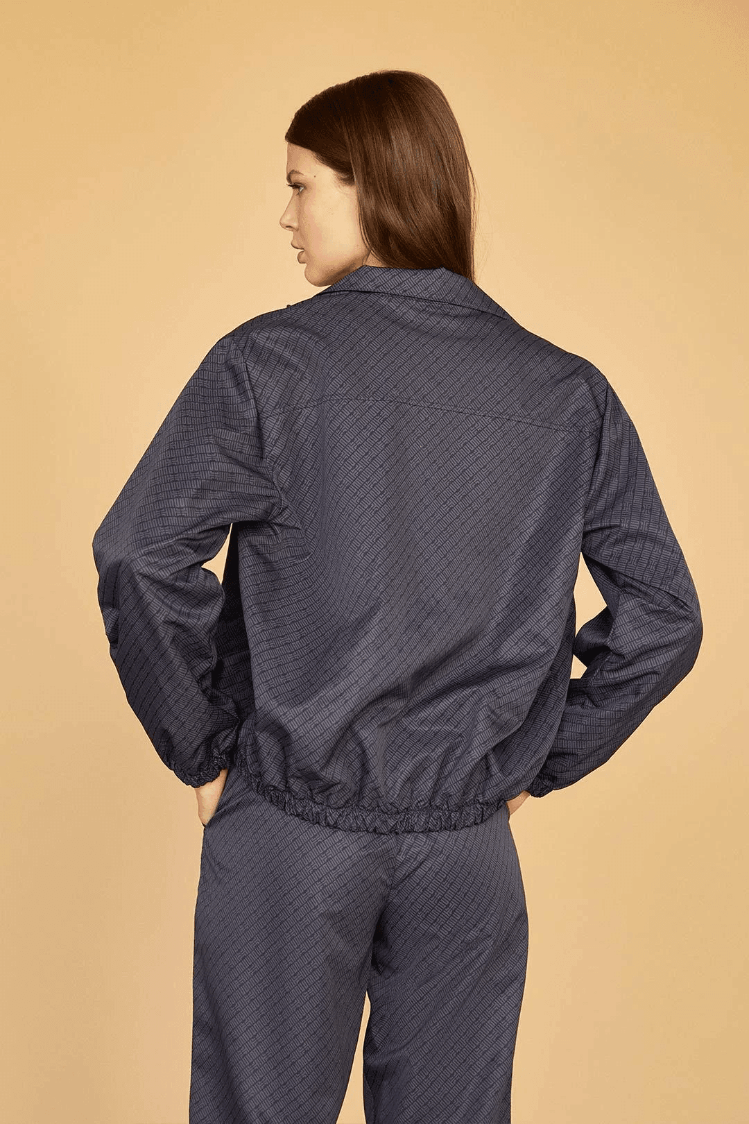 ST Tasarım Detaylı Paraşüt Kumaş Modern Fit Spor Ceket - Siyah