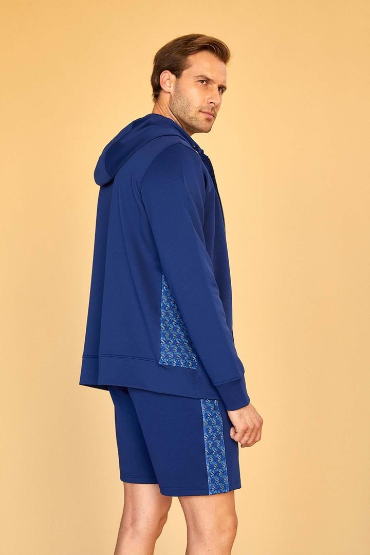 İkonik Monogram Ve Kübik Detaylı Relaxed Fit Şort - Lacivert