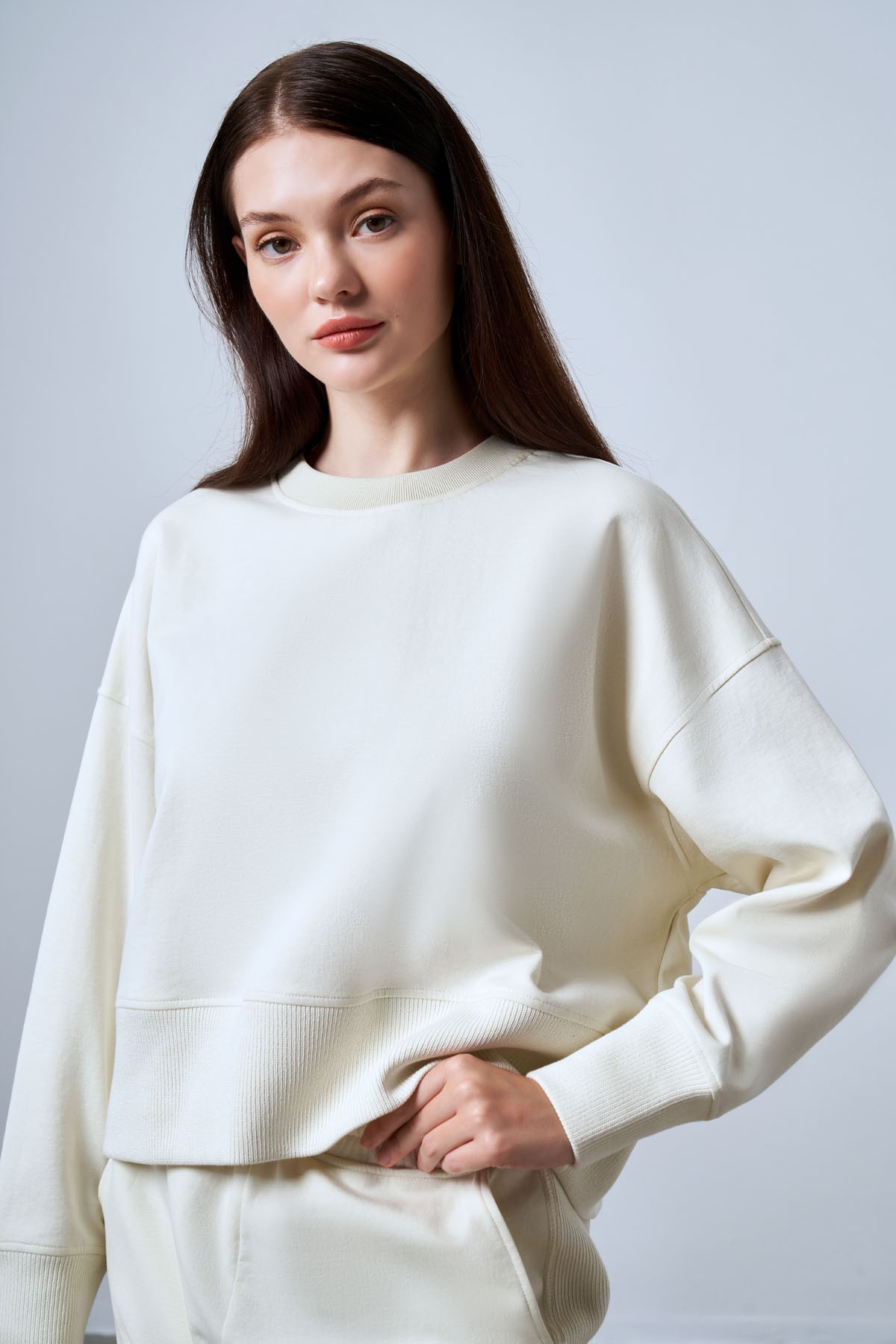 Kadın Basic Oversize Sweatshirt