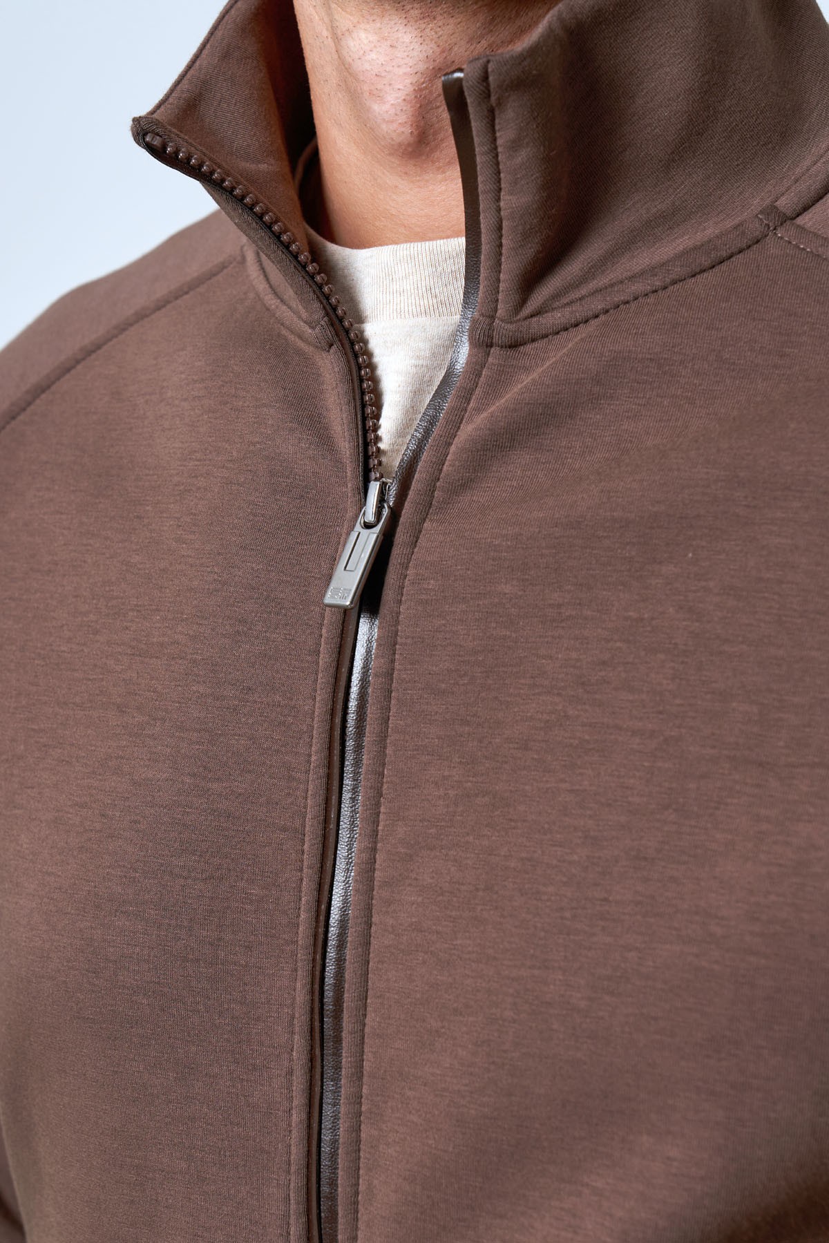 Men's sports zip-up jacket - Brown