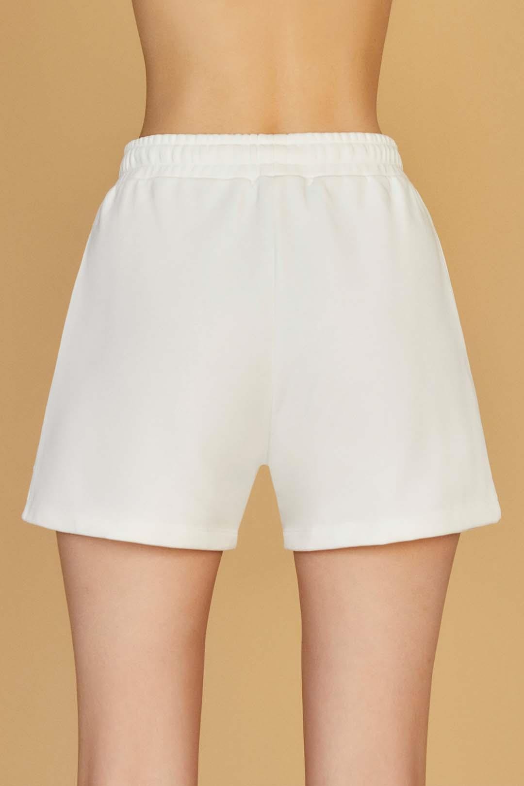 Gold Arma Baskılı Modern Fit Yumuşak Dokulu Şort - Ekru