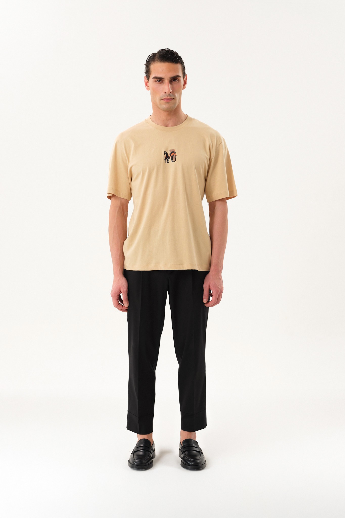 Grafik Baskı Detaylı Erkek Oversize T-Shirt