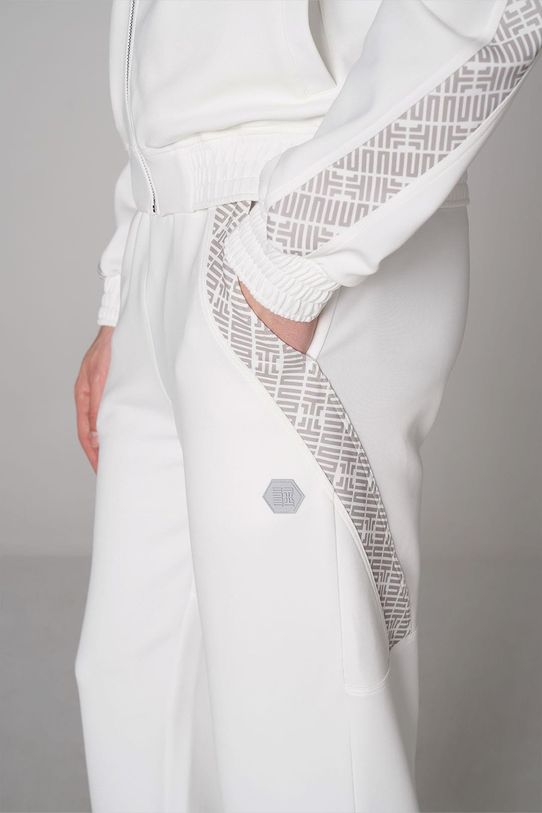 Oversized Sweatpants with Monogram Details - White