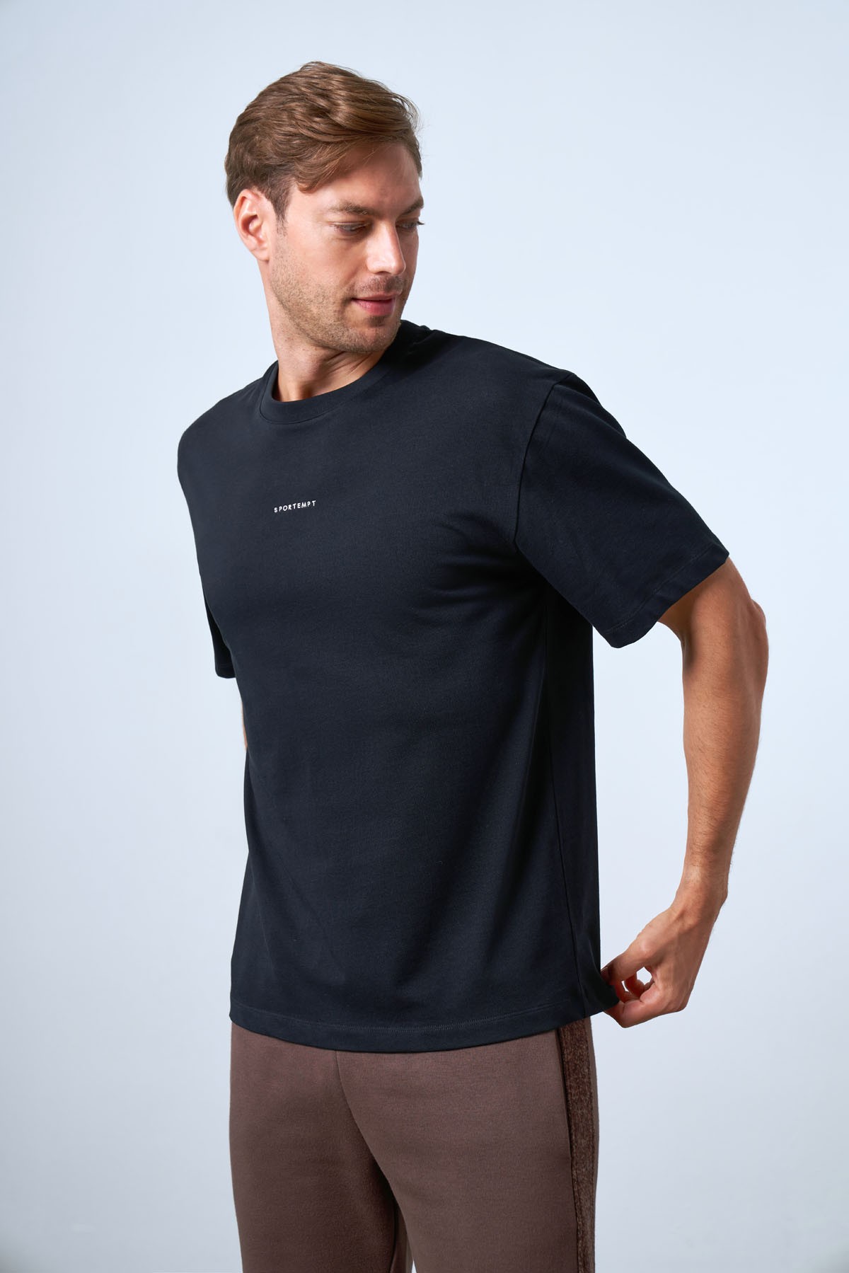 Erkek Basic Relaxed Fit Pamuklu Tişört