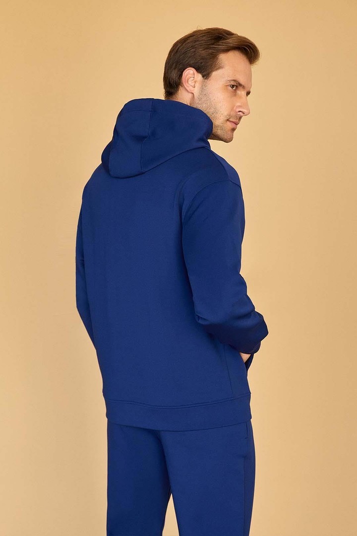 Iconic Cubic Detail Oversized Sweatshirt - Navy Blue