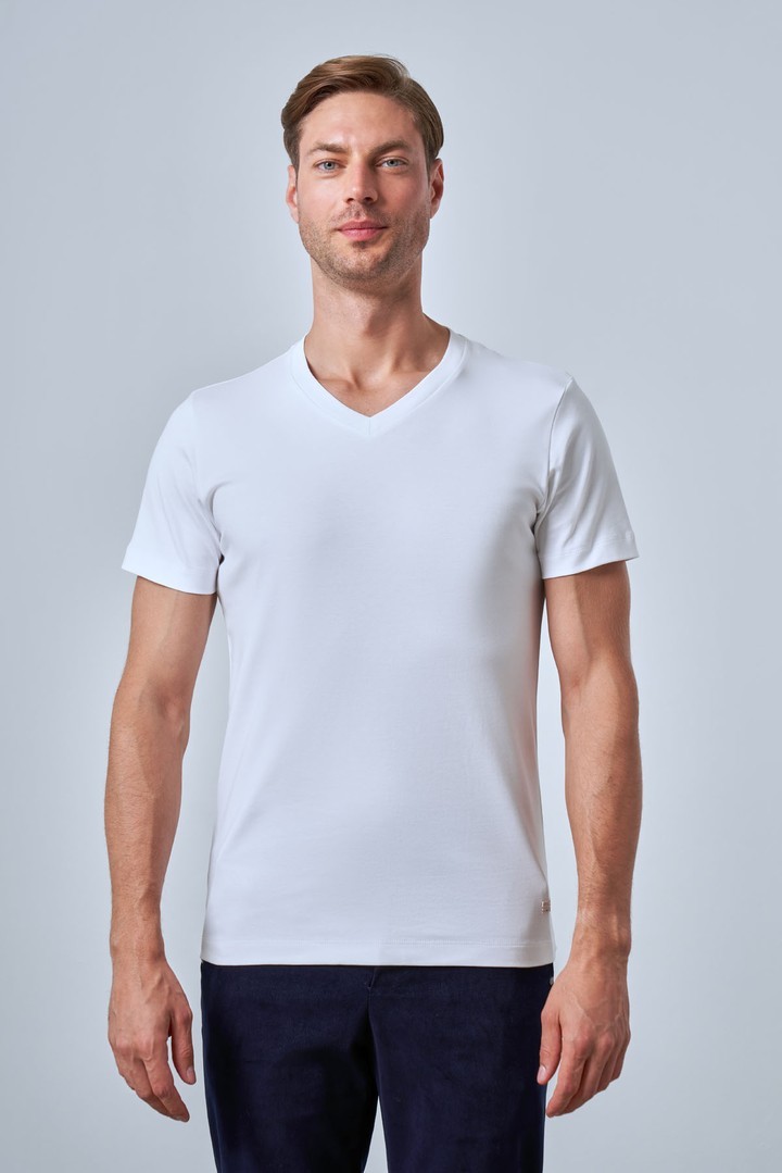 Erkek V Yaka Slim Fit Tshirt