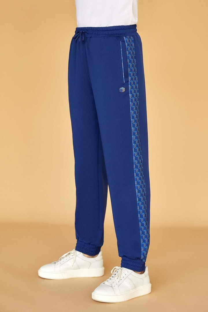 Iconic Monogram Detailed Modern Fit Sweatpants - Navy Blue