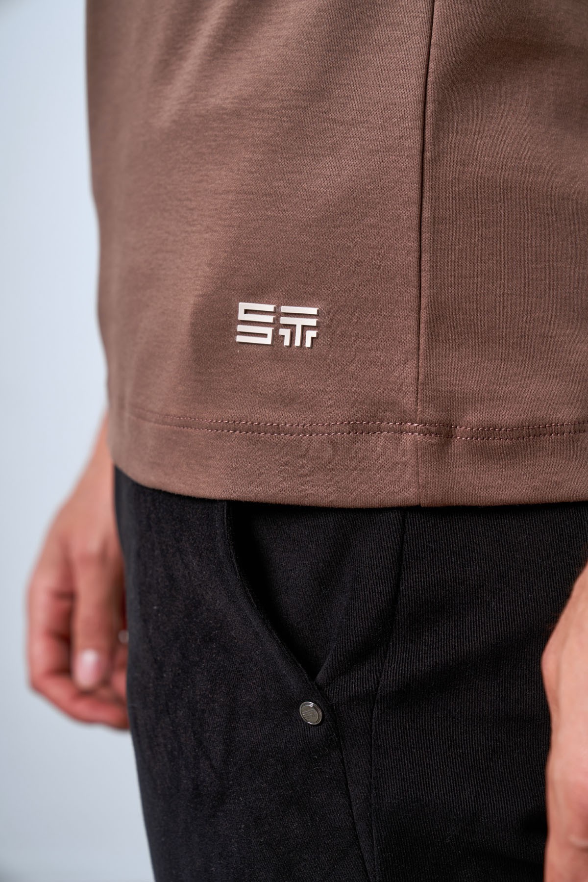 Men's Slim Fit Crew Neck T-Shirt - Brown