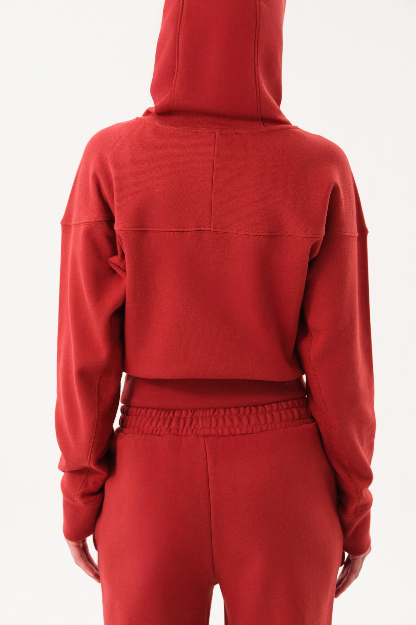 Crop Kadın Hoodie - Kiremit