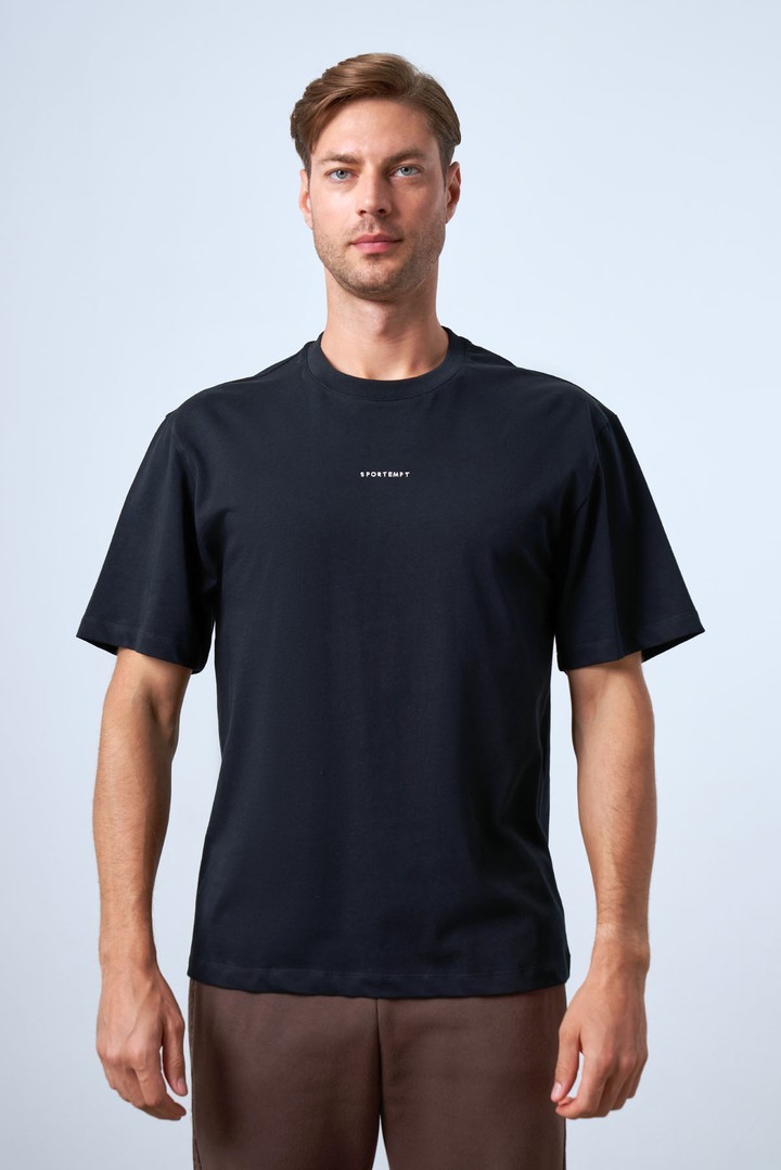 Men's Basic Relaxed Fit Cotton T-Shirt - Black