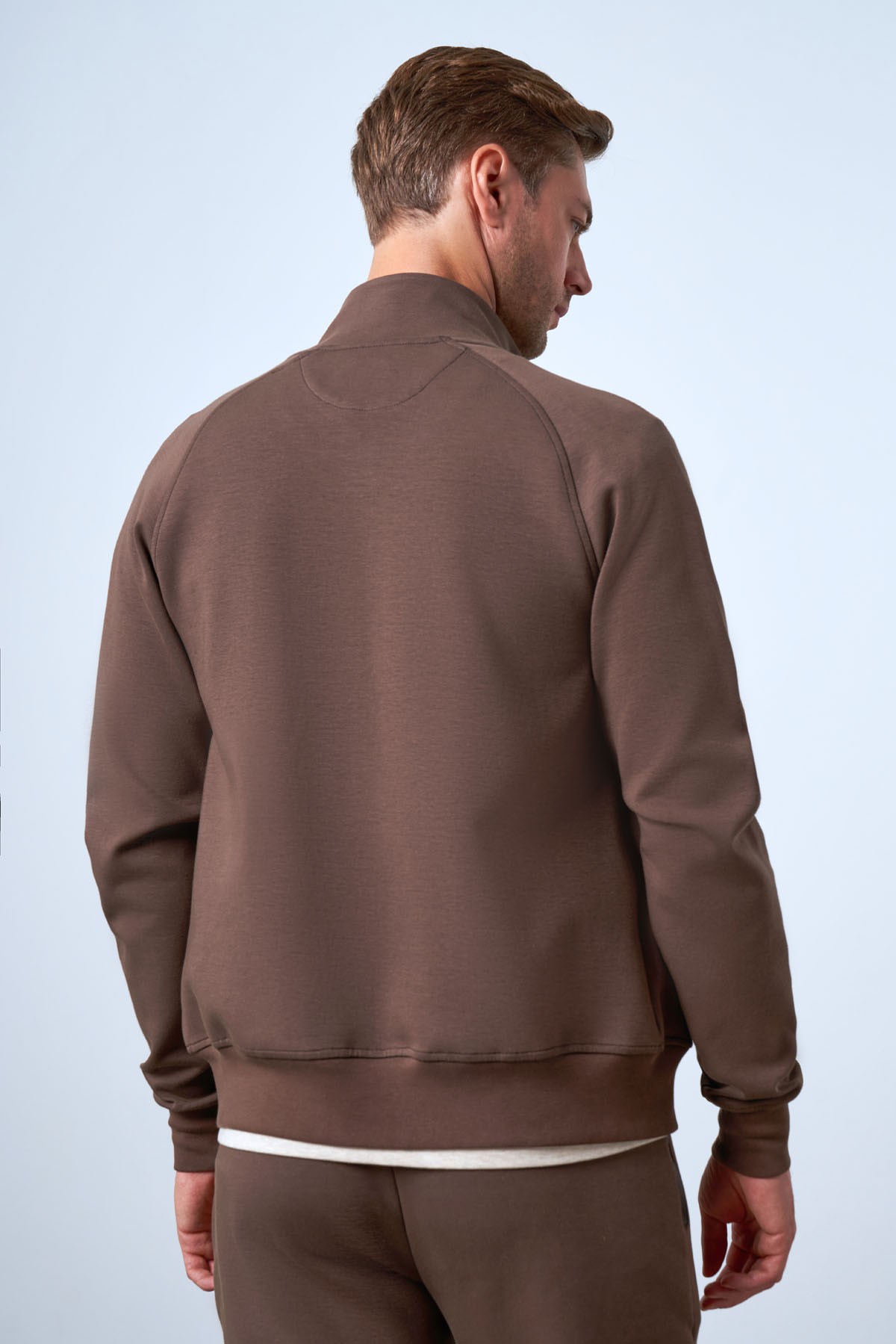 Men's sports zip-up jacket - Brown