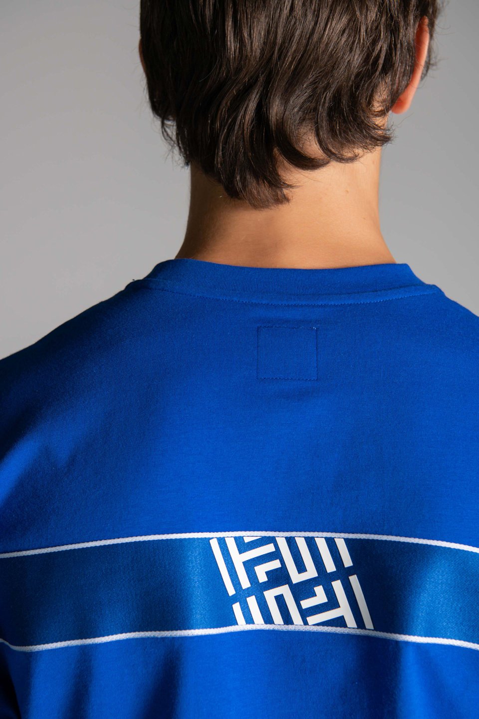 Monogram Şerit Detaylu T-Shirt - Sax