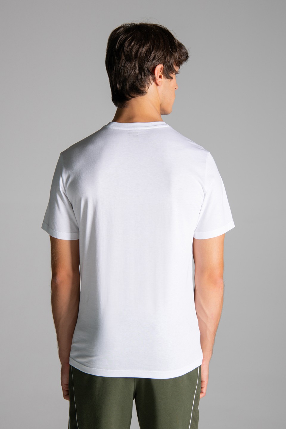 ST Monogram Jel Baskı Detaylı T-Shirt - White-Khaki