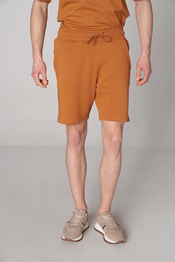Yan Sportempt Nakış Detaylı Relaxed Fit Şort - Hardal