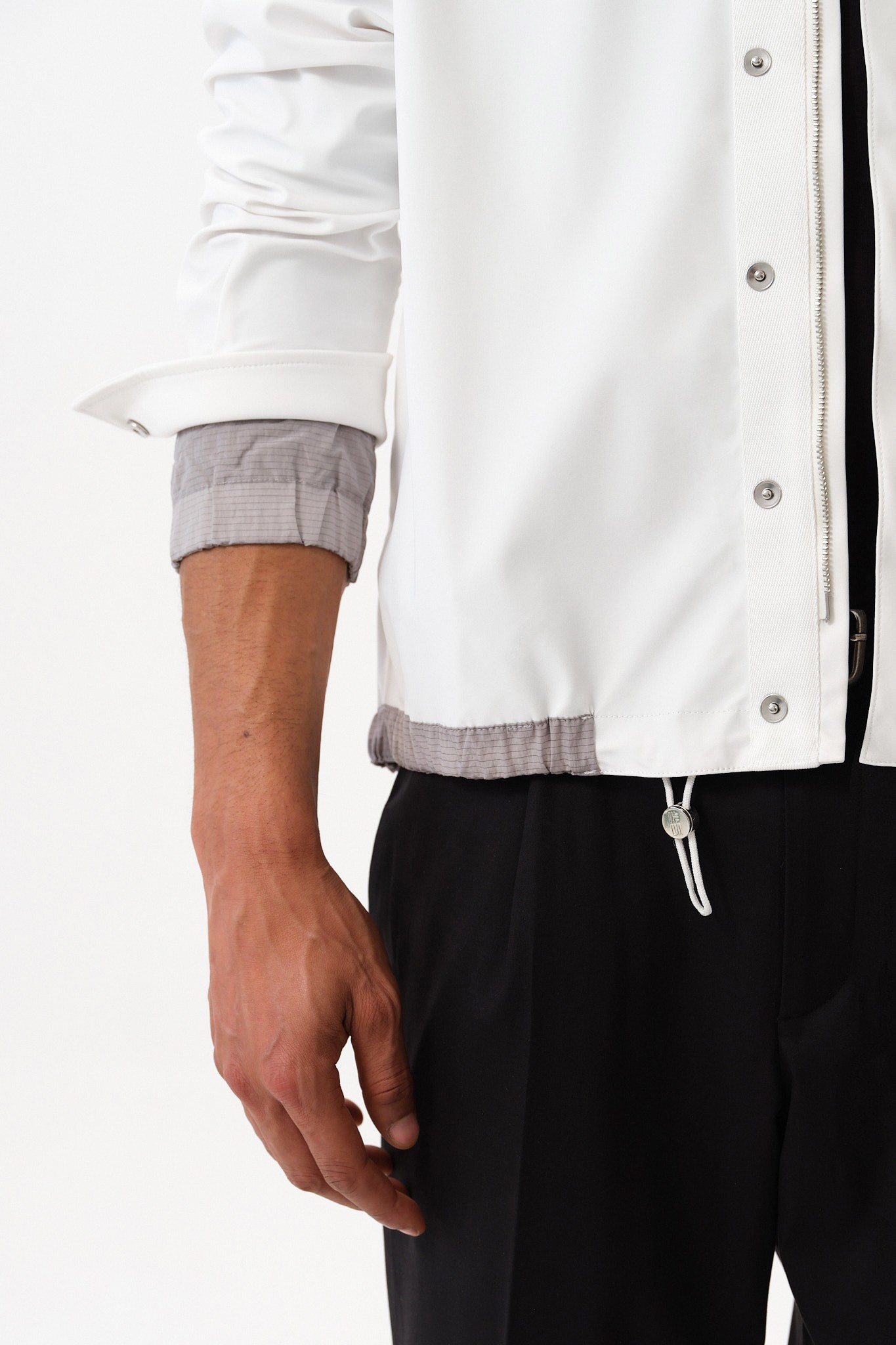 Modern Fit Jacket with Printed Pocket Detail - White