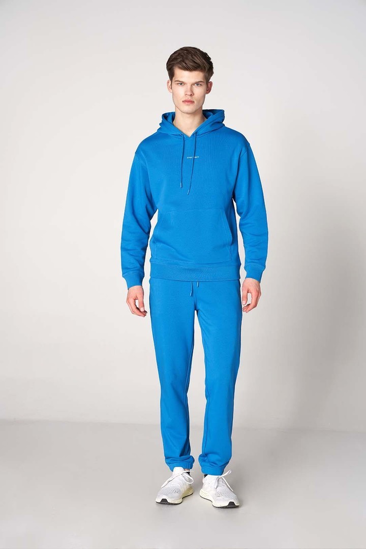 Ön Sportempt Nakış Detaylı Oversized Kapüşonlu Sweatshirt - Turkuaz
