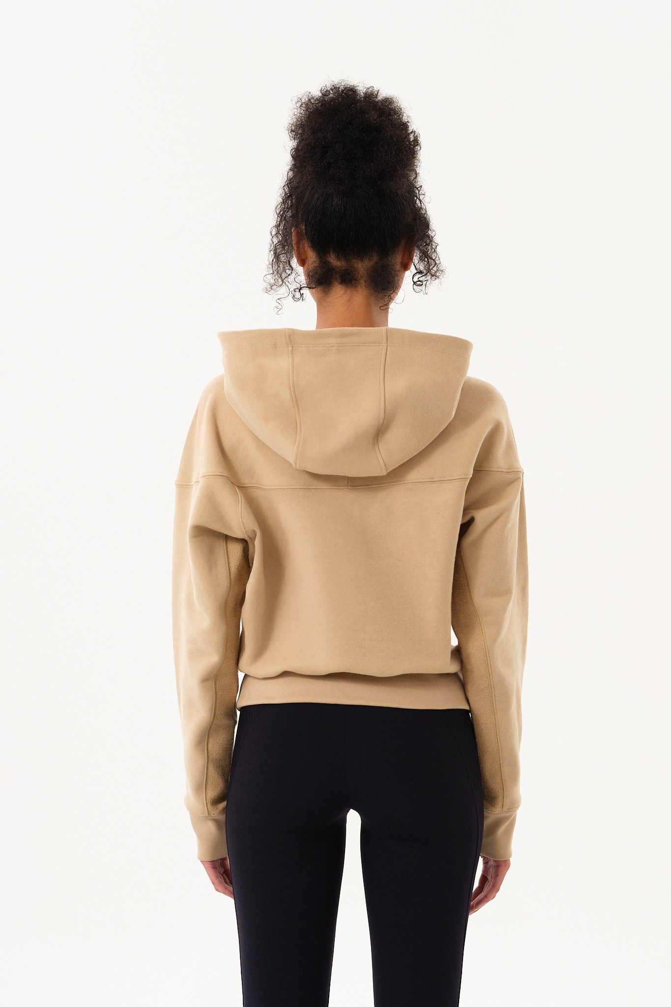 Crop Kadın Hoodie - Bej