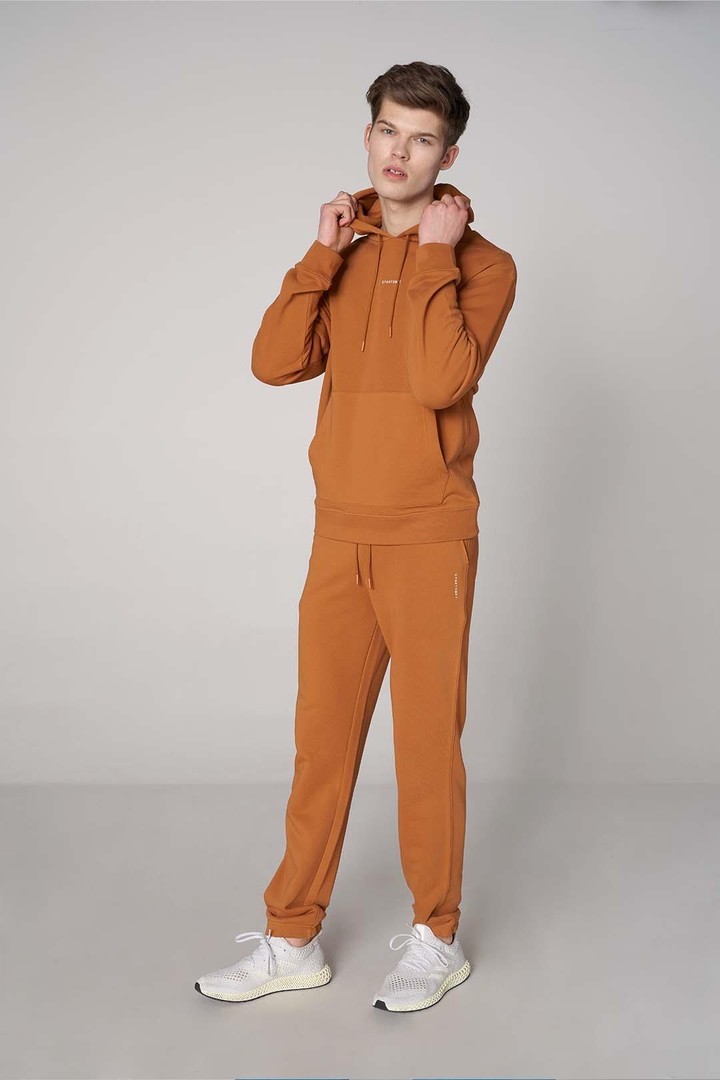 Ön Sportempt Nakış Detaylı Oversized Kapüşonlu Sweatshirt - Hardal