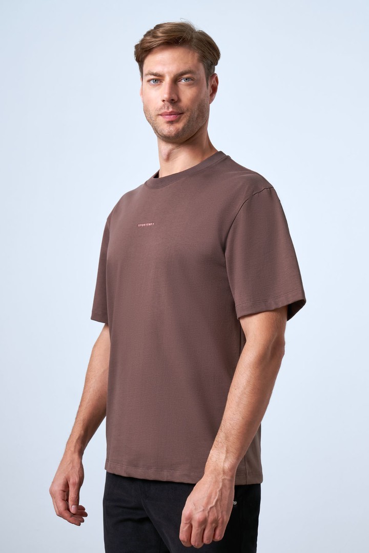 Men's Basic Relaxed Fit Cotton T-Shirt - Brown