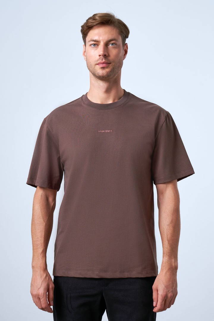 Men's Basic Relaxed Fit Cotton T-Shirt - Brown