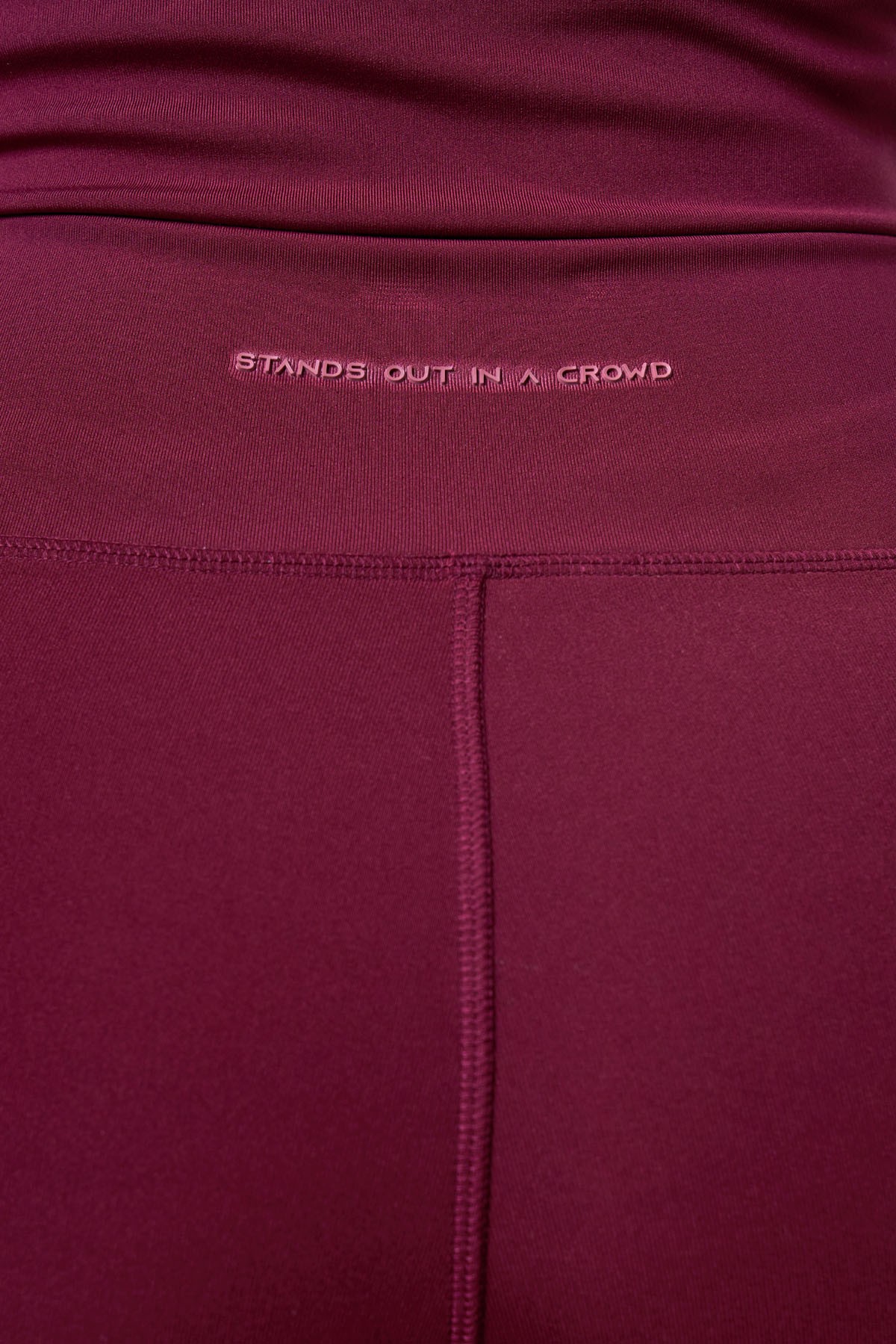 Women's Printed Detail Biker Leggings - BORDO