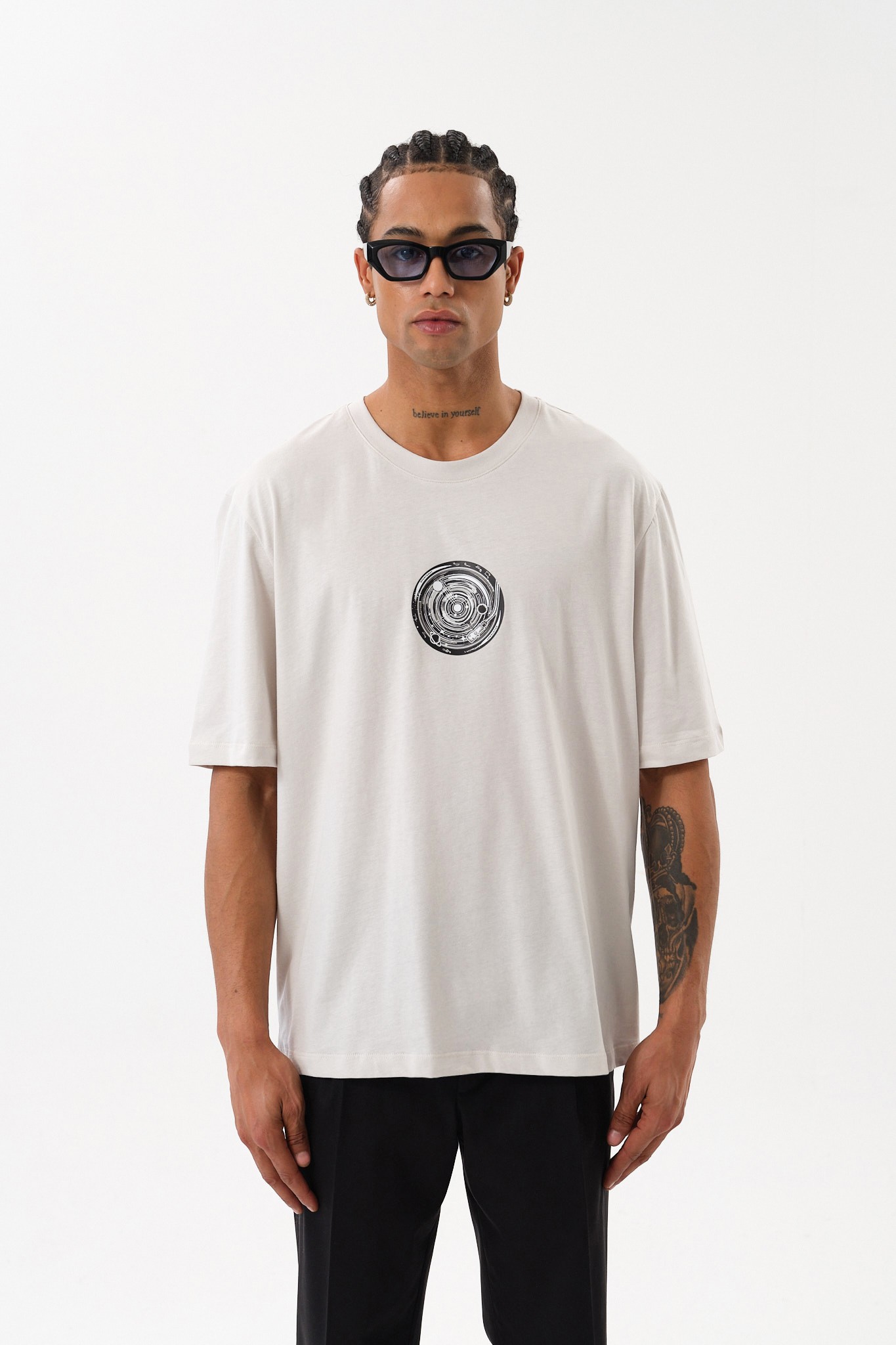 Grafik Baskılı Oversize Erkek T-Shirt