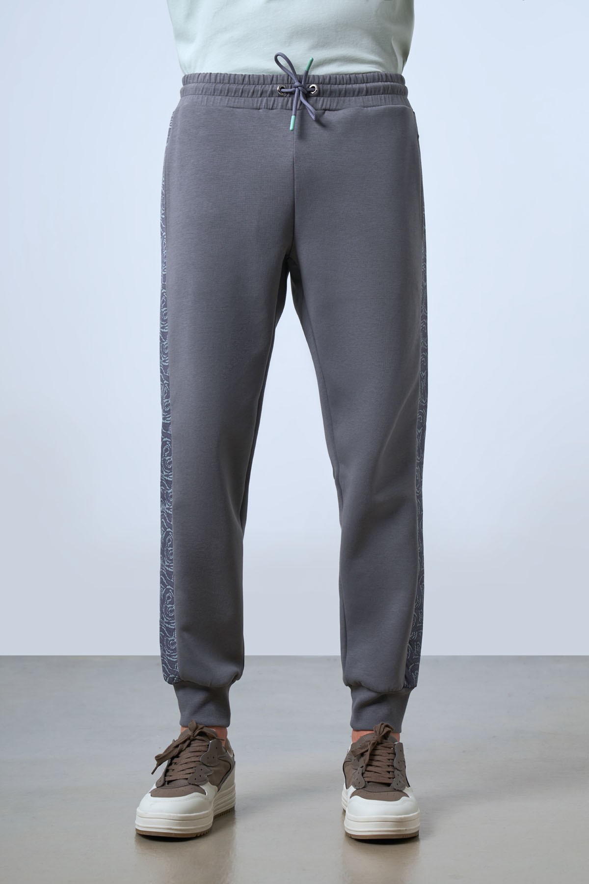 Men's Printed Side Stripe Thick Waistband Sweatpants