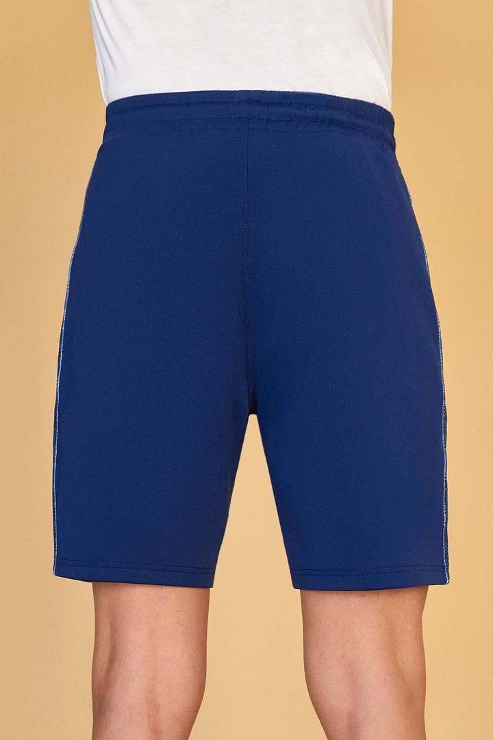 İkonik Monogram Ve Kübik Detaylı Relaxed Fit Şort - Lacivert