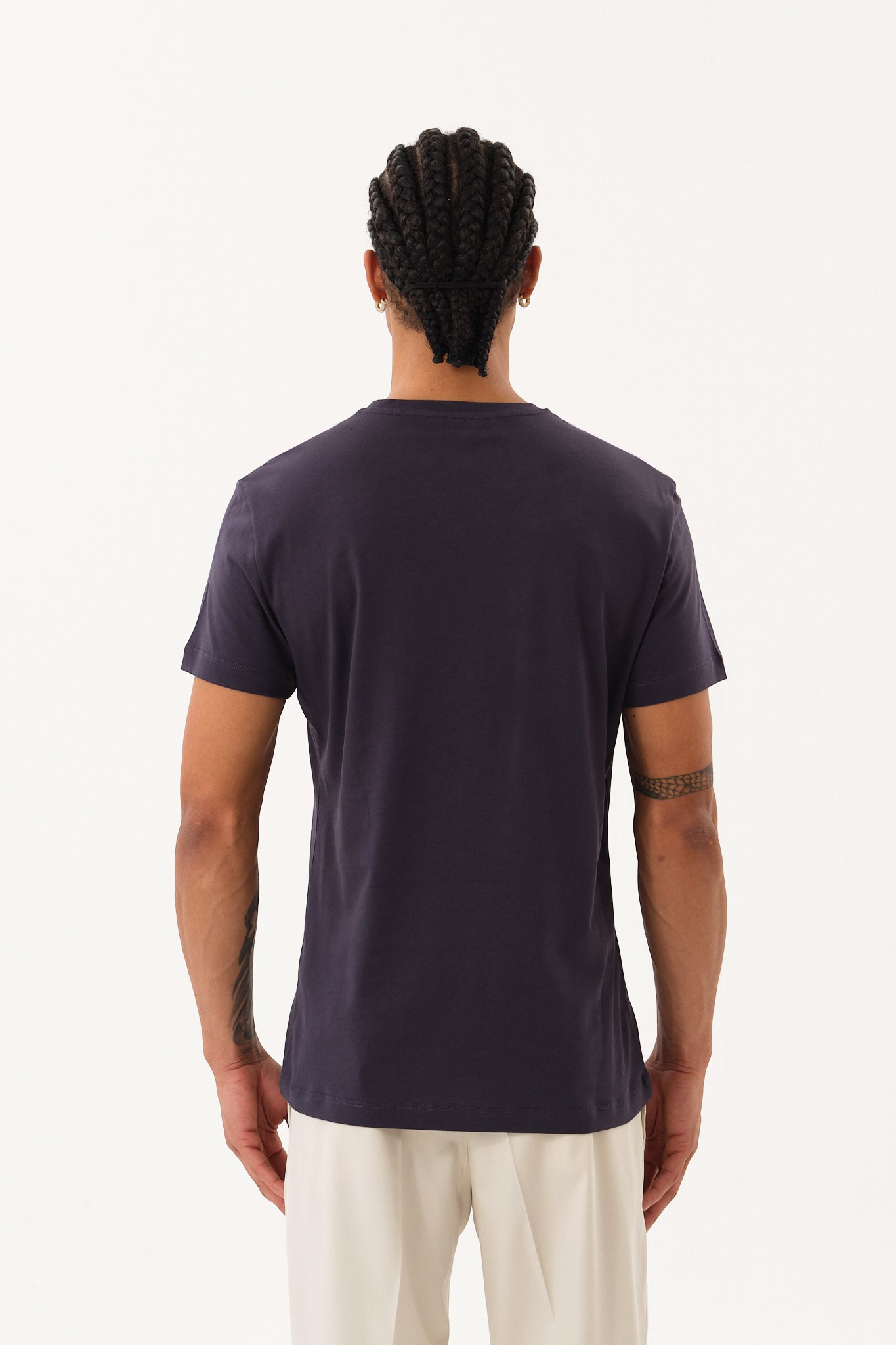Erkek Slim Fit Bisiklet Yaka T-Shirt - Antrasit