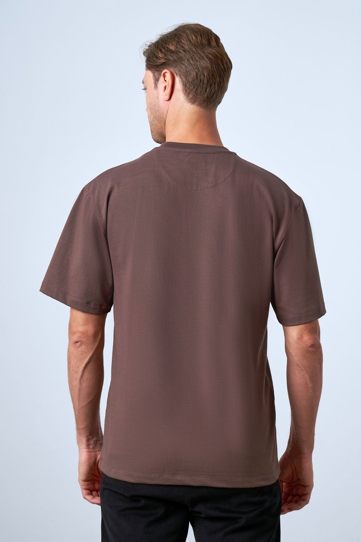 Men's Basic Relaxed Fit Cotton T-Shirt - Brown