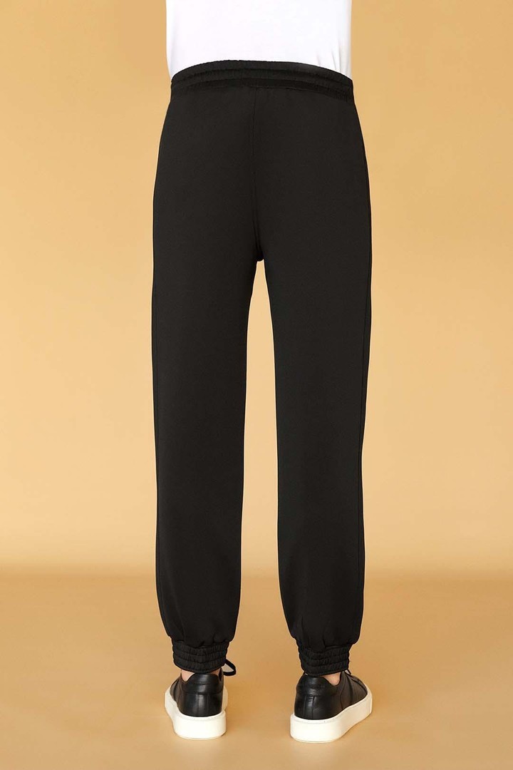 İkonik  Monogram Detaylı Modern Fit Eşofman Altı - Siyah