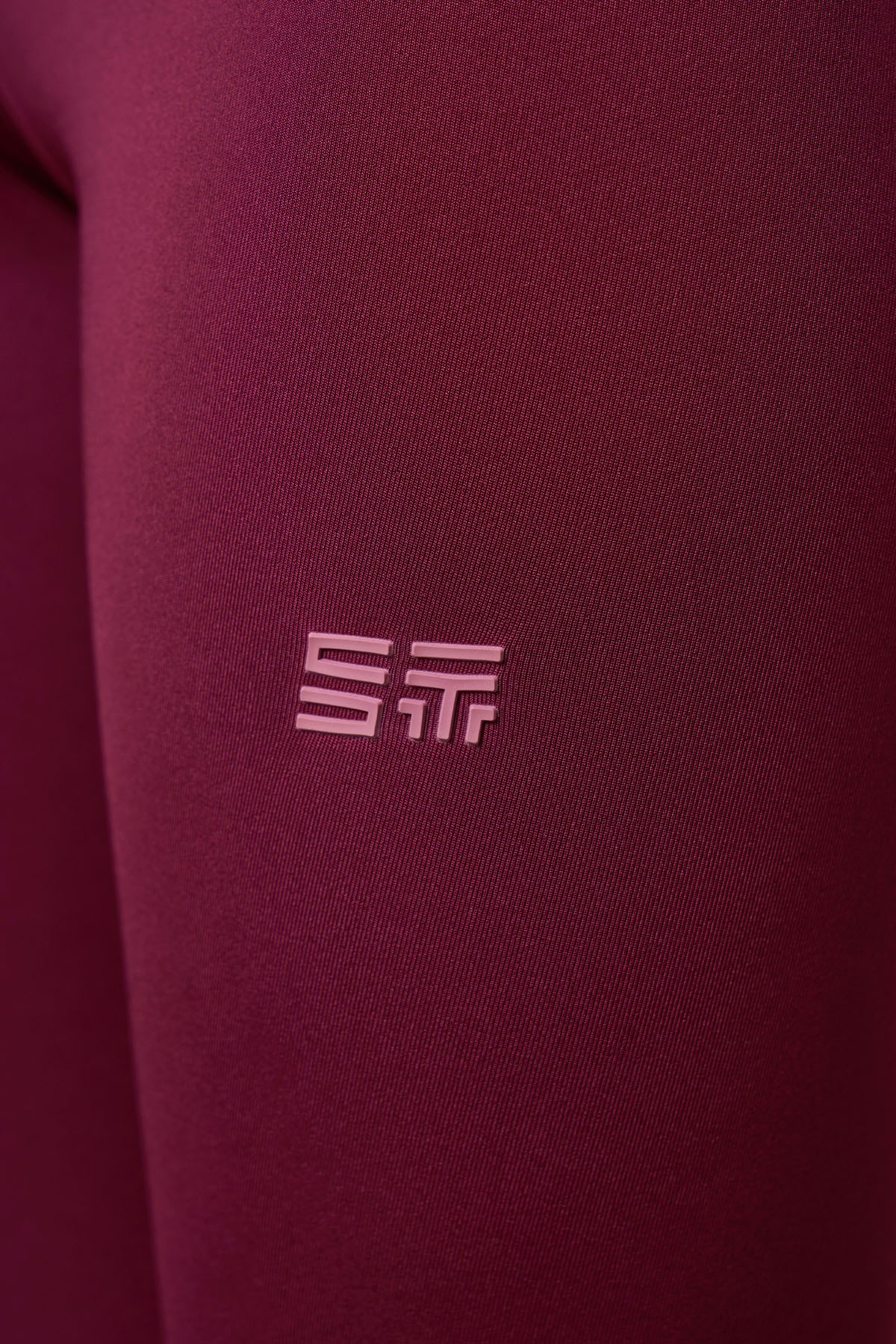 Women's Printed Detail Sports Leggings - BORDO