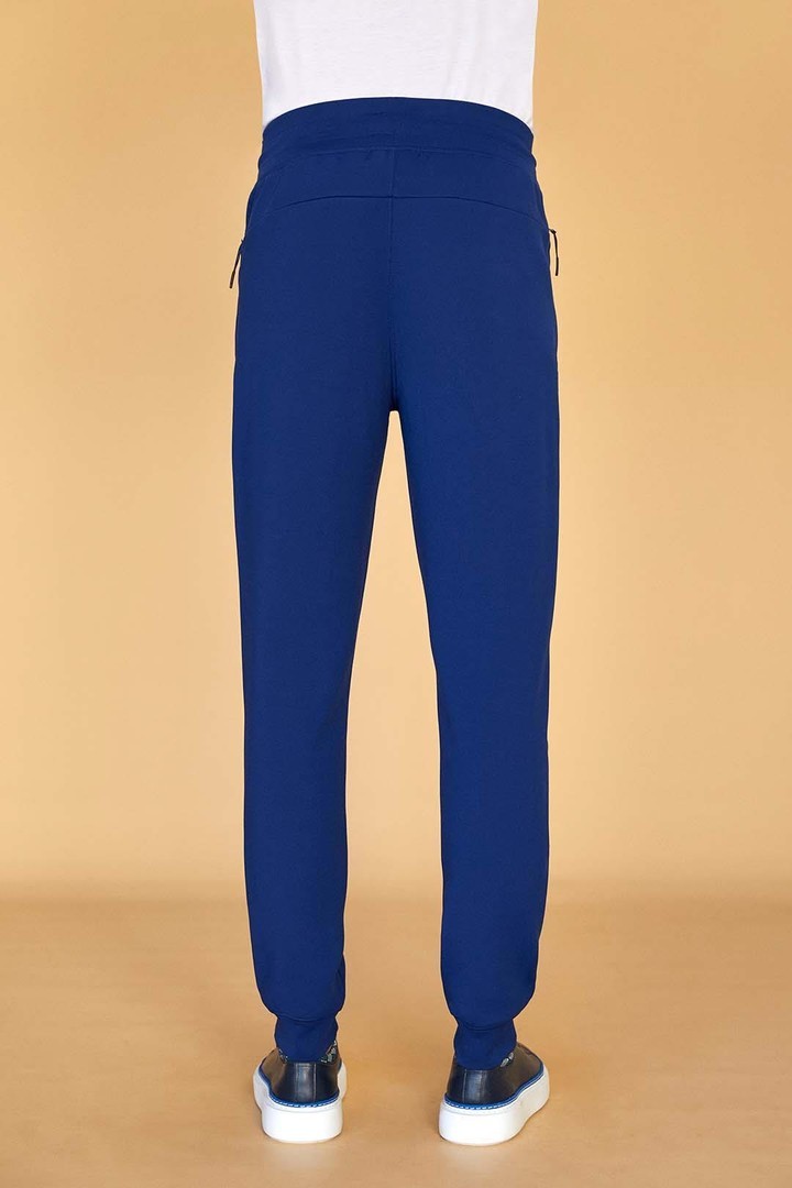 Iconic Cubic Detail Relaxed Fit Sweatpants - Navy Blue