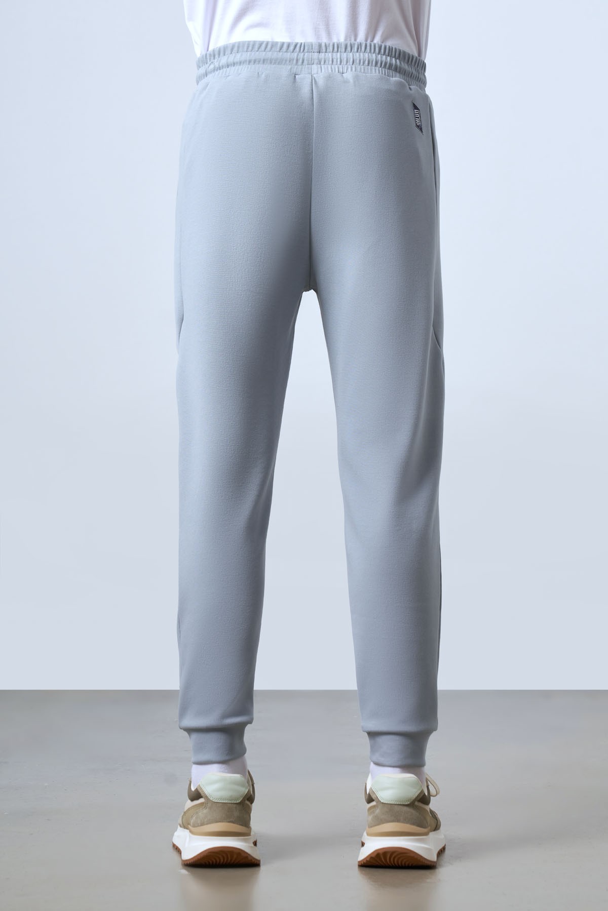Men's Cuffed Sweatpants with Side Stripes and Elastic Waistband
